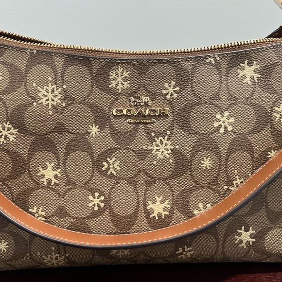 Coach Clara Shoulder Bag In Signature Canvas With Snowflake Print - Picture 2 of 7